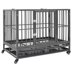 Dog Cage with Wheels Steel 40.2"x28.3"x33.5" Dog Cage with Wheels Steel 40.2"x28.3"x33.5"